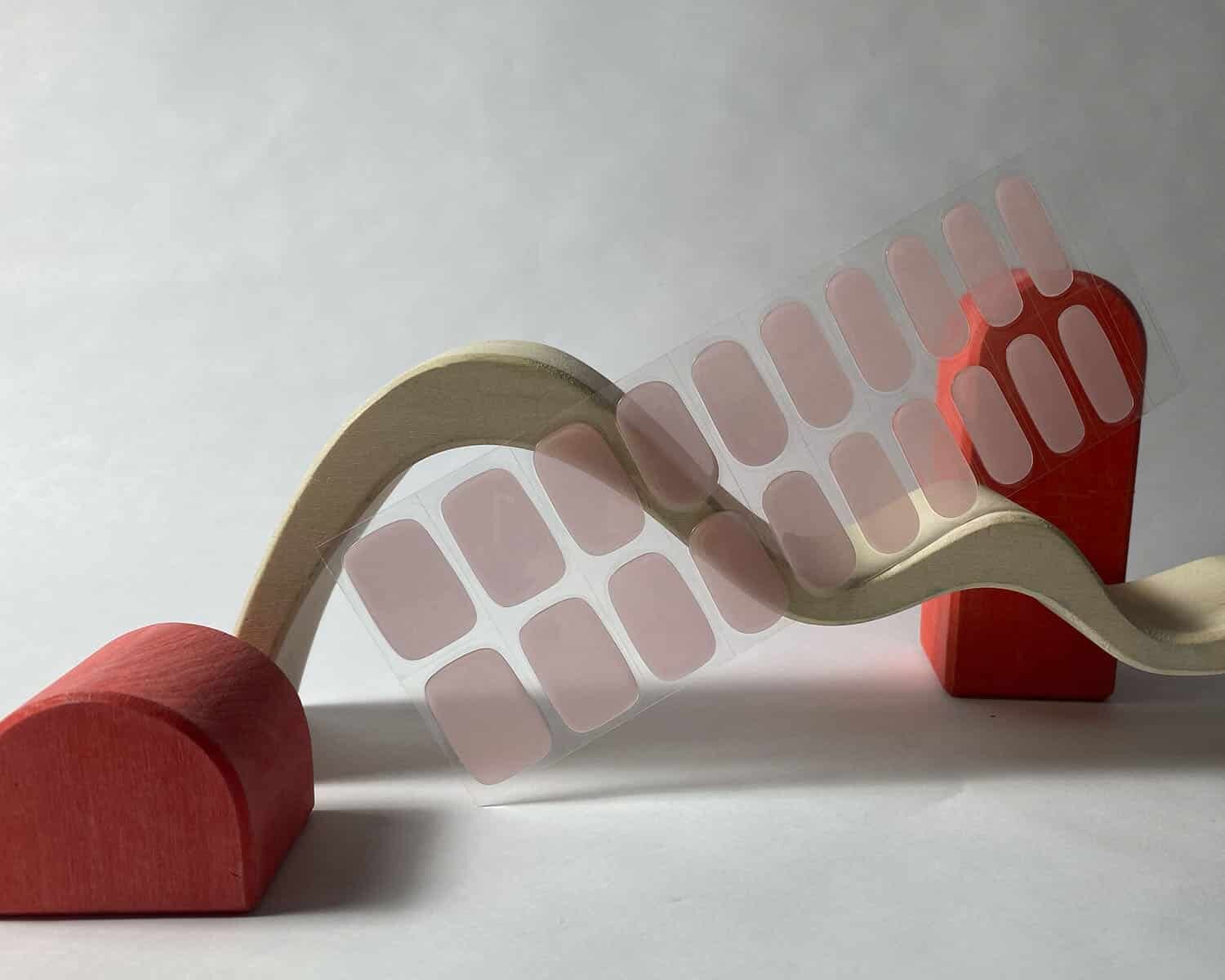 Transparent Pink Semi-cured gel nail wrap transparency — La-Bek