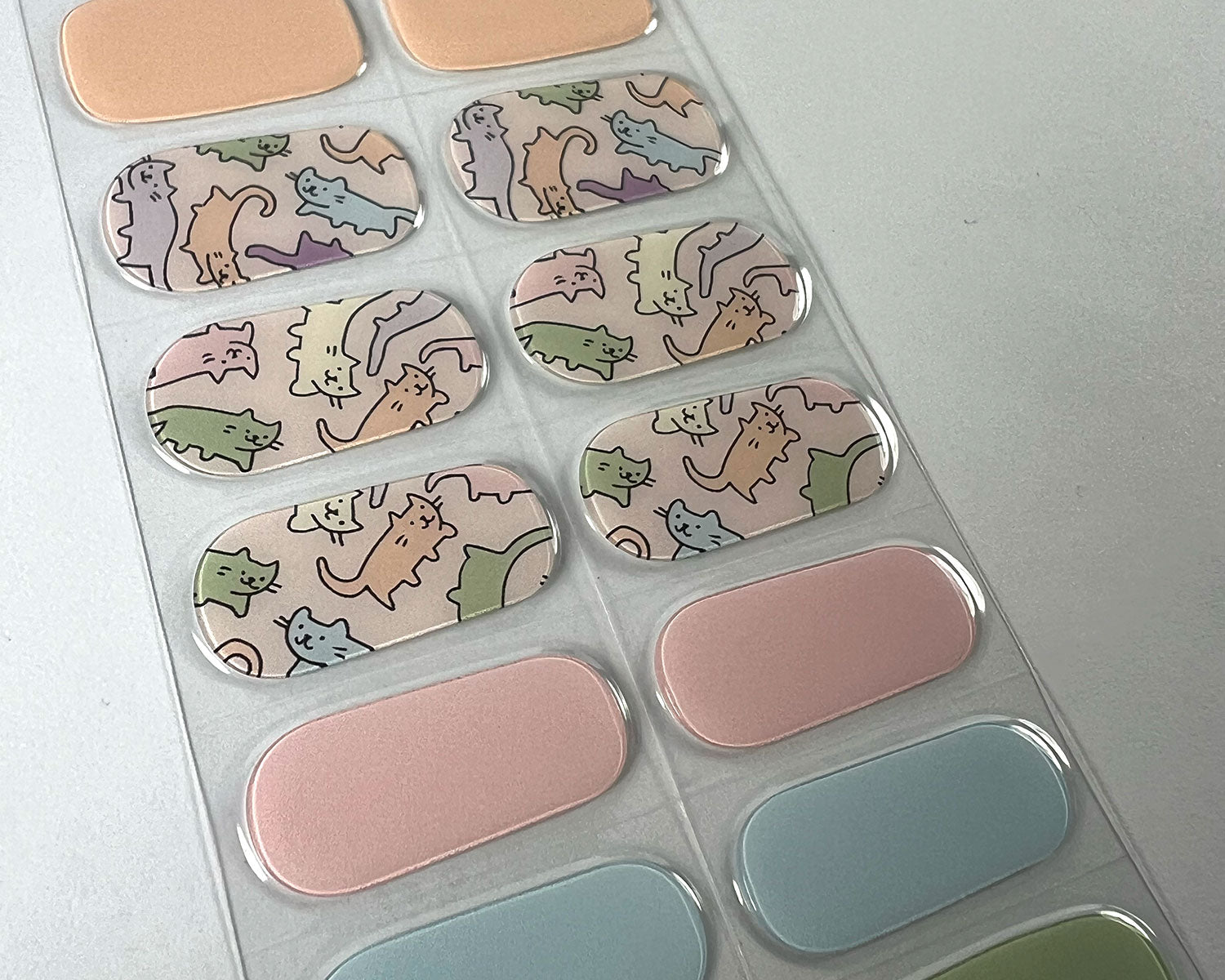 Kitty Kandy gel nail wraps, close-up detail