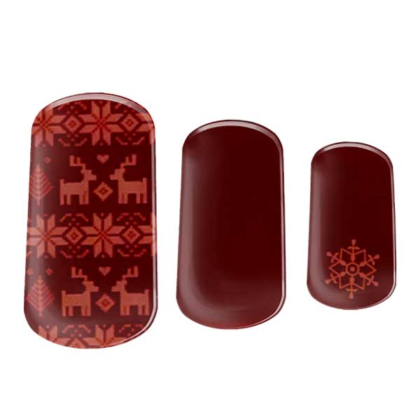 Semi-cured gel nail wraps in Christmas PJs, product shot