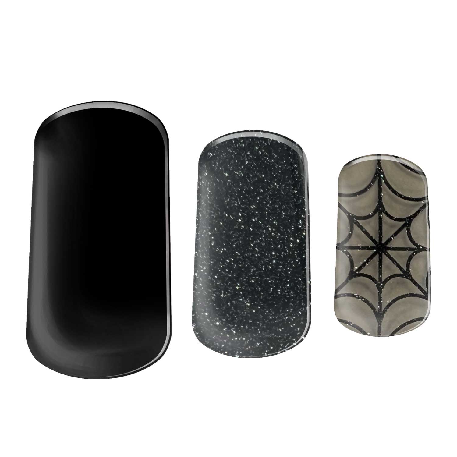 Semi-cured gel nail wraps in Black Widow, product shot