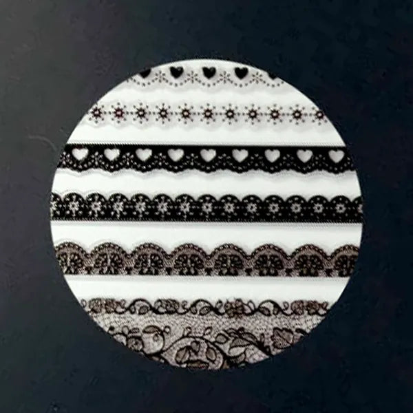Black Lace Love Nail Art Decals