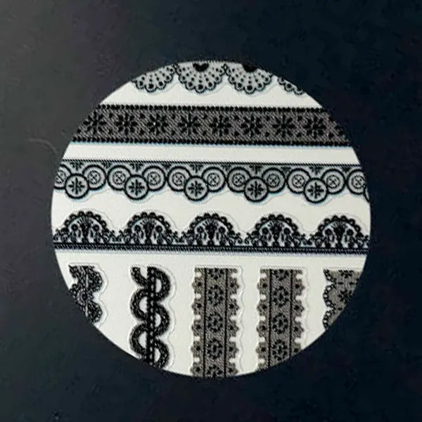 Black Lace Trim Nail Art Decals