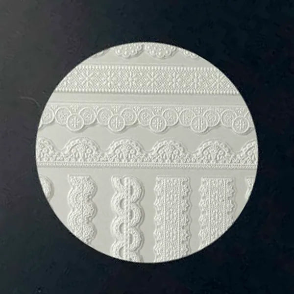 White Lace Trim Nail Art Decals