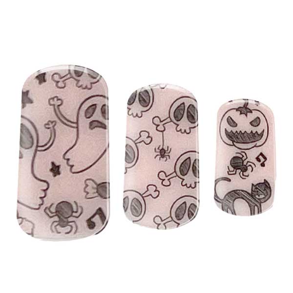 Semi-cured Gel Nail Wraps - Spooky Sketches image 0
