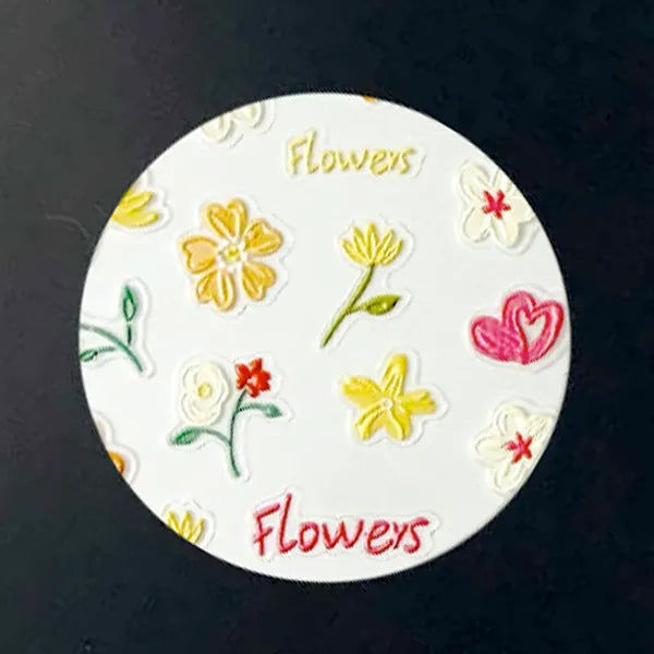 Golden Wildflowers Nail Art Decals