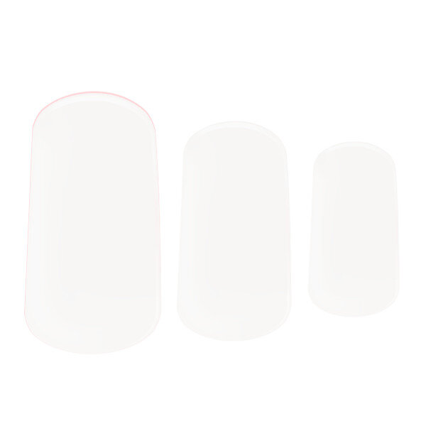 pure white Semi-cured gel nails feature an image showing 3 sizes snapshot on white background