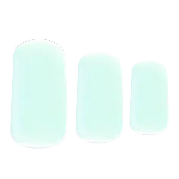 auroa mint Semi-cured gel nails feature an image showing 3 sizes snapshot on white background