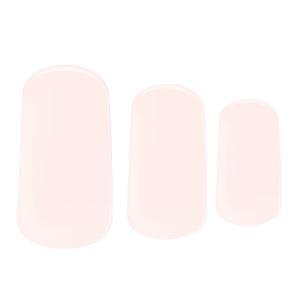 Soft Pink Semi-cured gel nails feature an image showing 3 sizes snapshot on white background