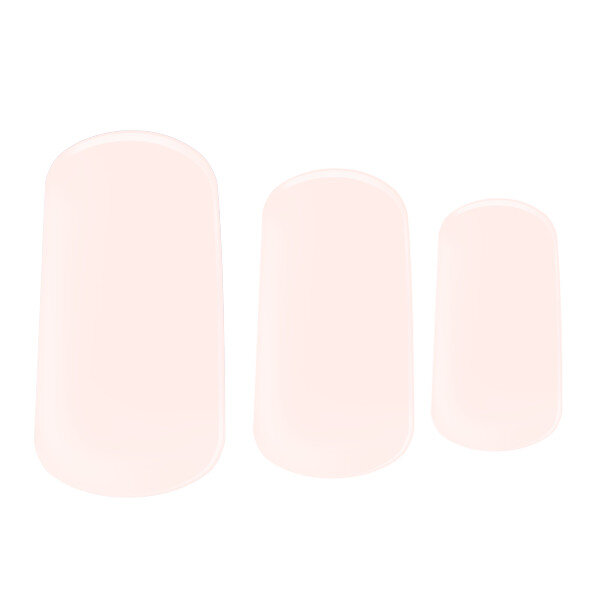 Soft Pink Semi-cured gel nails feature an image showing 3 sizes snapshot on white background