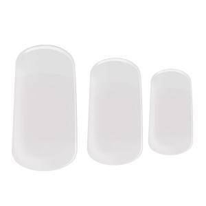 Transparent clear Semi-cured gel nails feature an image showing 3 sizes snapshot on white background