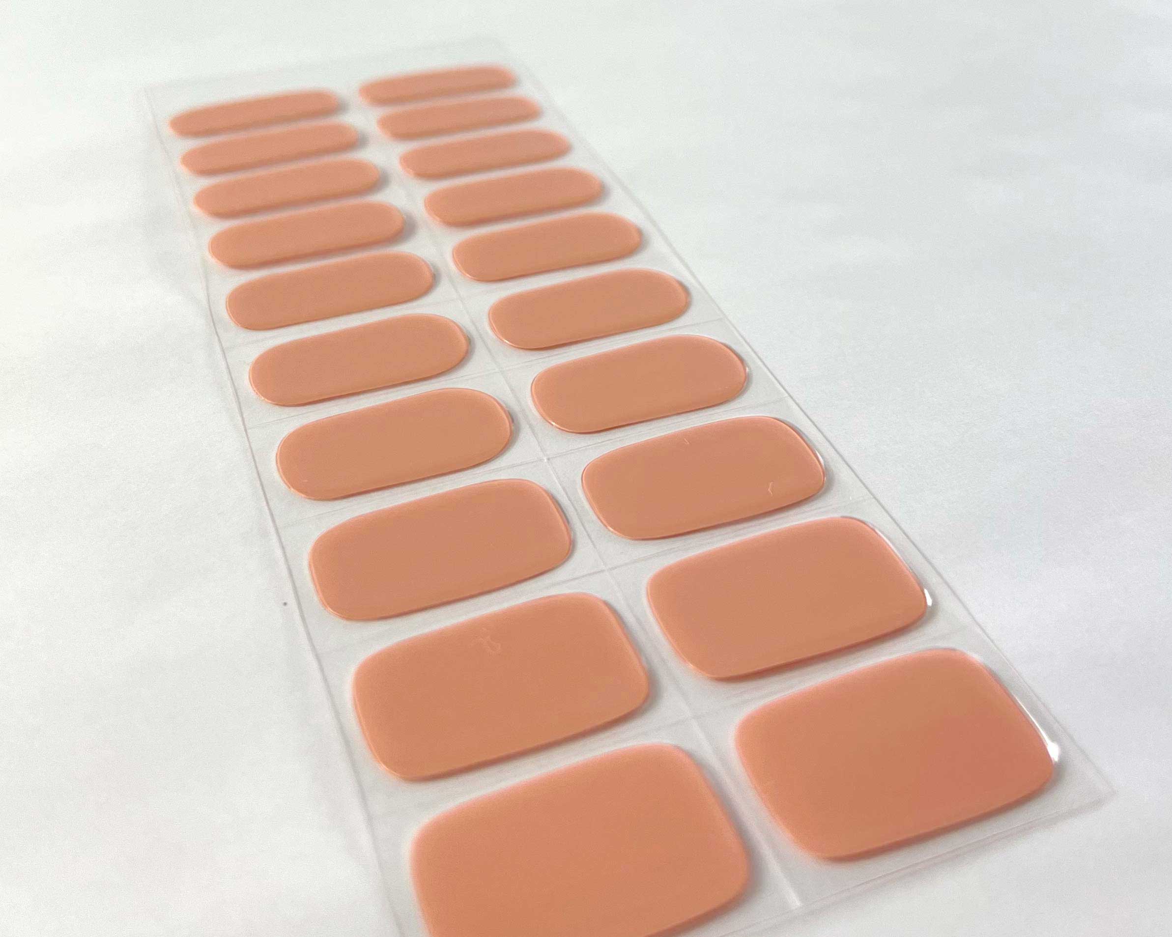 semi-cured-Gel-Nail-Sticker-classic-coral-angle-close