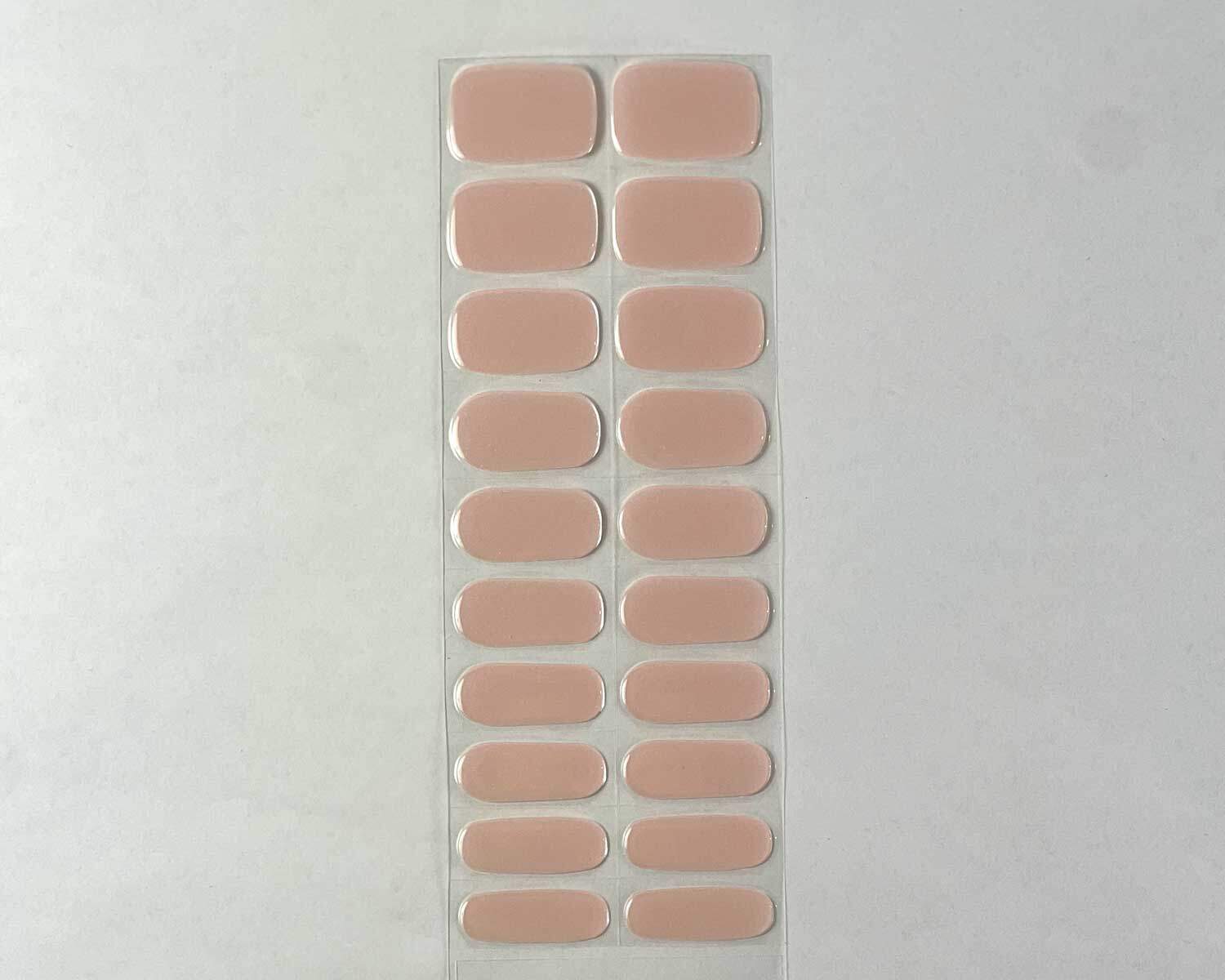 Pink Rose Garden semi-cured gel nails strip showing 20 pieces with 10 different sizes on white background