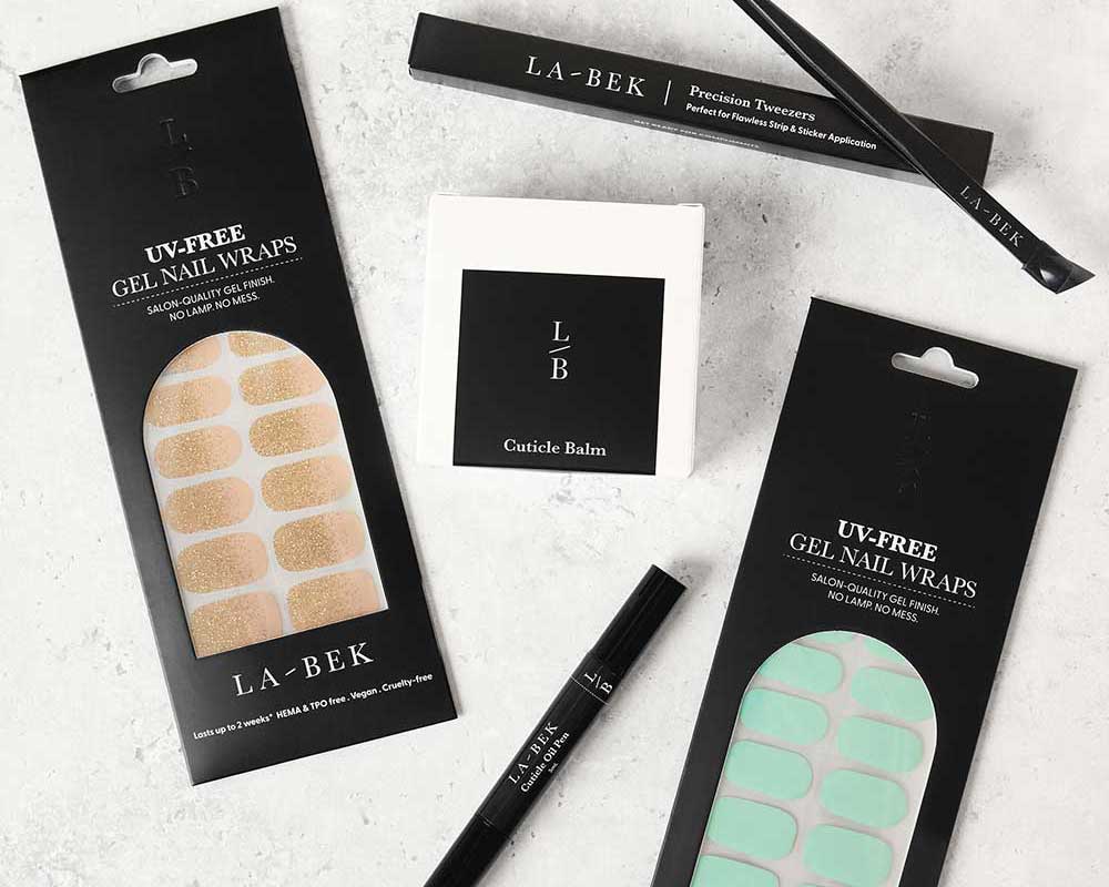 Coastal Crush Essentials Starter Kit with UV-free gel wraps, lamp, tweezers, cuticle balm and oil pen