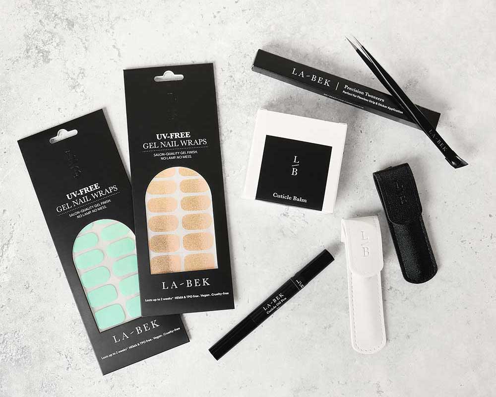 Coastal Crush Premium Starter Kit with UV-free gel wraps, lamp, tweezers and tools