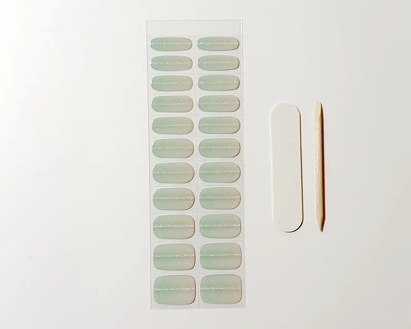 Sea Glass UV-Free gel nail wrap strip close-up — La-Bek
