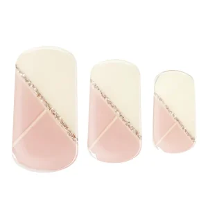 Vanilla Slice UV-Free gel nail wrap by La-Bek — French style with nude base, cream tip and gold accent line